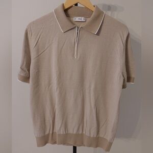 Mango Light Tan Polo Shirt